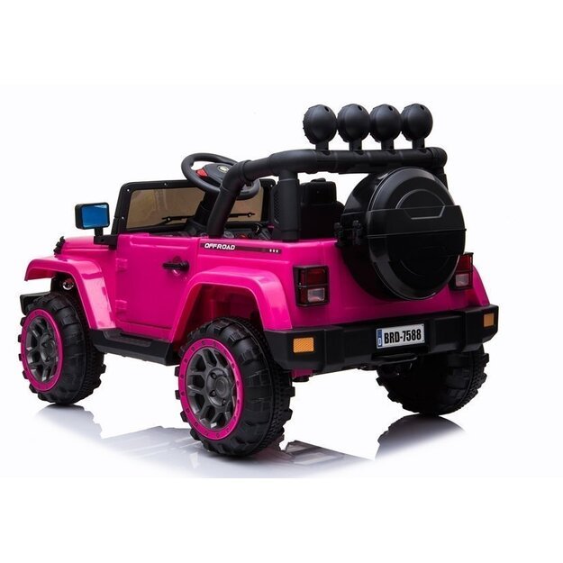 Vienvietis elektromobilis vaikams JEEP 4x4 BRD-7588, rožinis