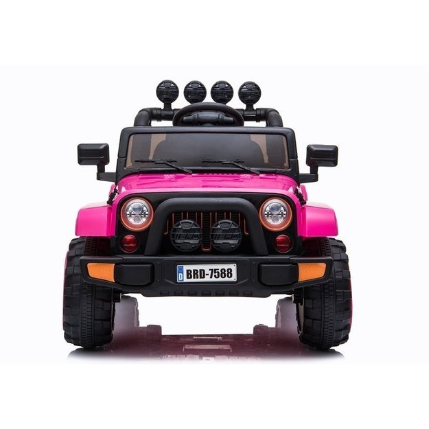 Vienvietis elektromobilis vaikams JEEP 4x4 BRD-7588, rožinis