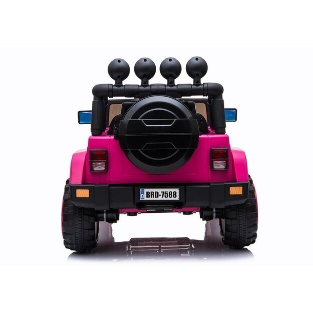 Vienvietis elektromobilis vaikams JEEP 4x4 BRD-7588, rožinis