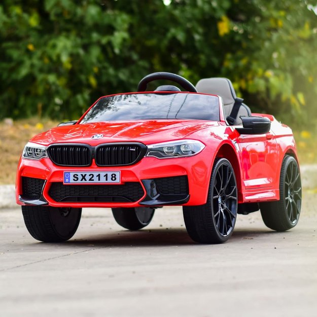 Vienvietis elektromobilis vaikams BMW M5, raudonas lakuotas