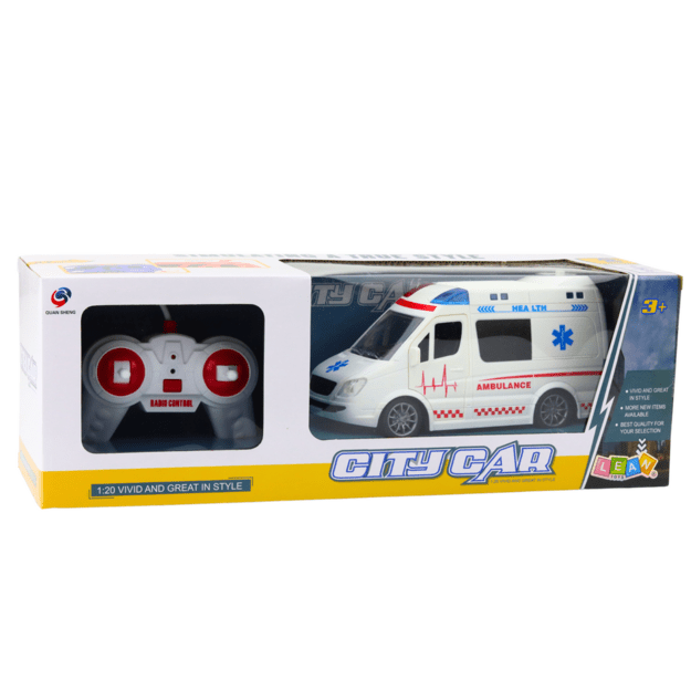 Nuotoliniu būdu valdomas greitosios pagalbos automobilis 1:20, baltas 4