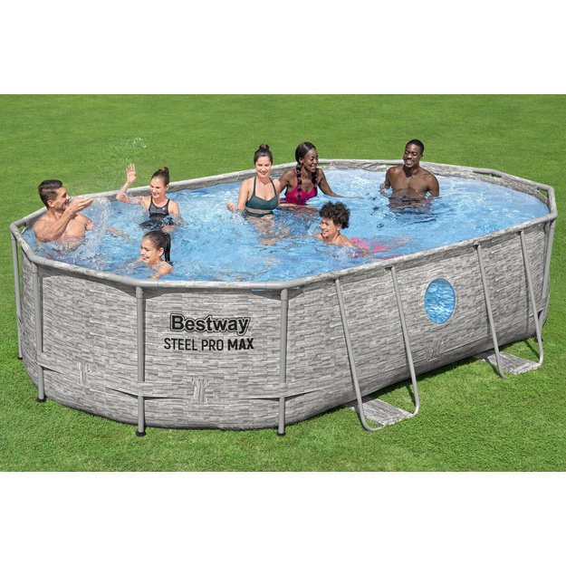 Karkasinis ovalus baseinas 427x250x100cm, Bestway 56946