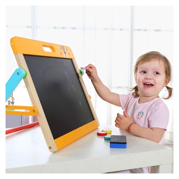 Dvipusė medinė 2 in 1 magnetinė piešimo lenta, Tooky Toy 10