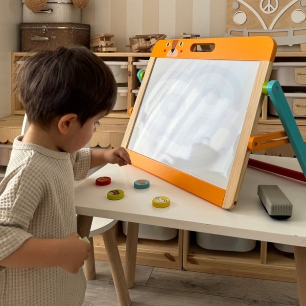 Dvipusė medinė 2 in 1 magnetinė piešimo lenta, Tooky Toy 18