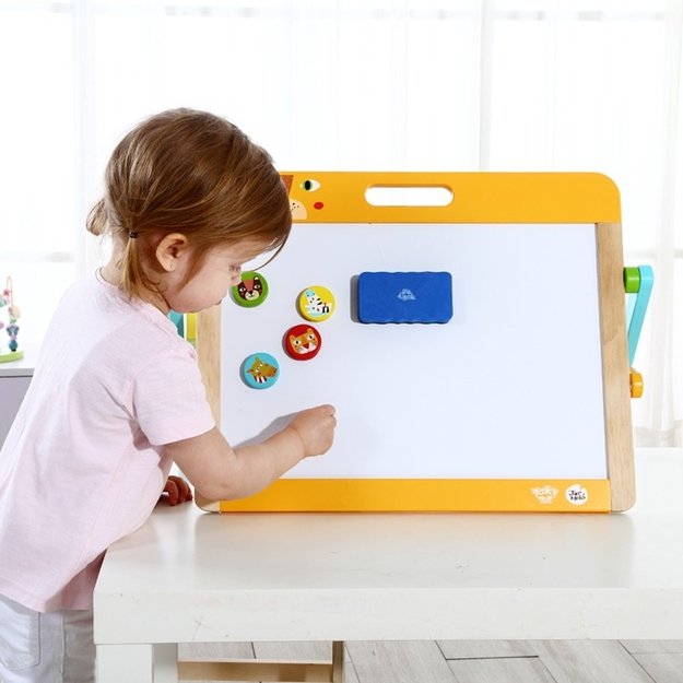 Dvipusė medinė 2 in 1 magnetinė piešimo lenta, Tooky Toy 15