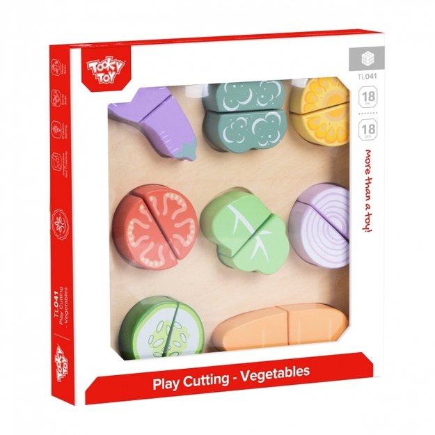 Medinės daržovės su pjaustymo lenta,Tooky Toy