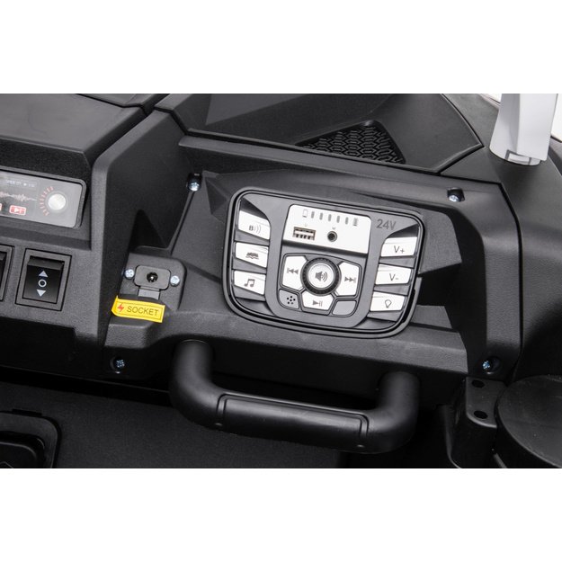 Galingas dvivietis elektromobilis vaikams UTV-2000 Strong A032, baltas