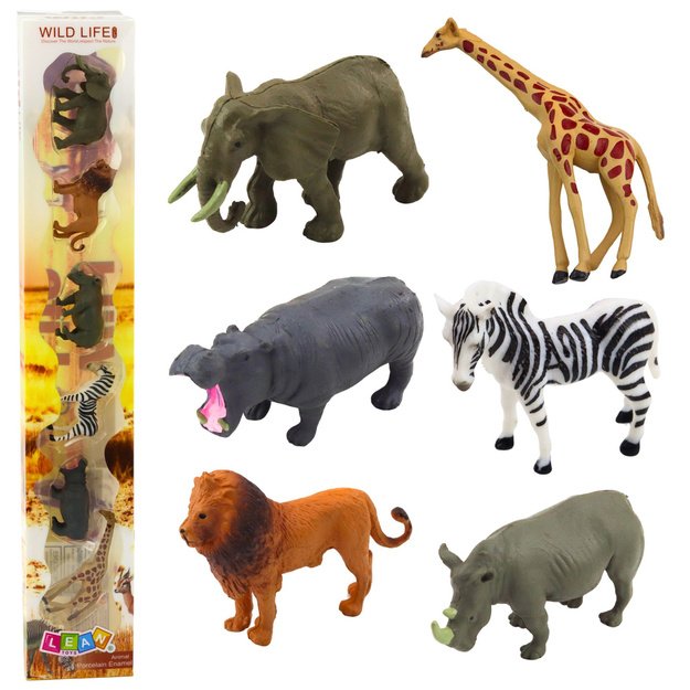 Mini Afrikos gyvūnų figūrėlių rinkinys 6-8 cm 6 vnt.