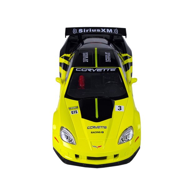 Radijo bangomis valdomas sportinis automobilis Corvette C6.R 1:18 geltonas