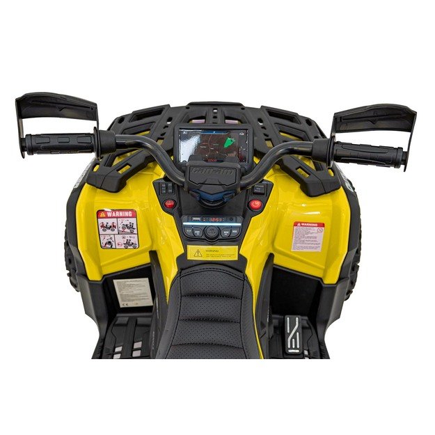 Elektrinis vienvietis keturratis vaikams Can Am Outlander ATV, geltonas 9