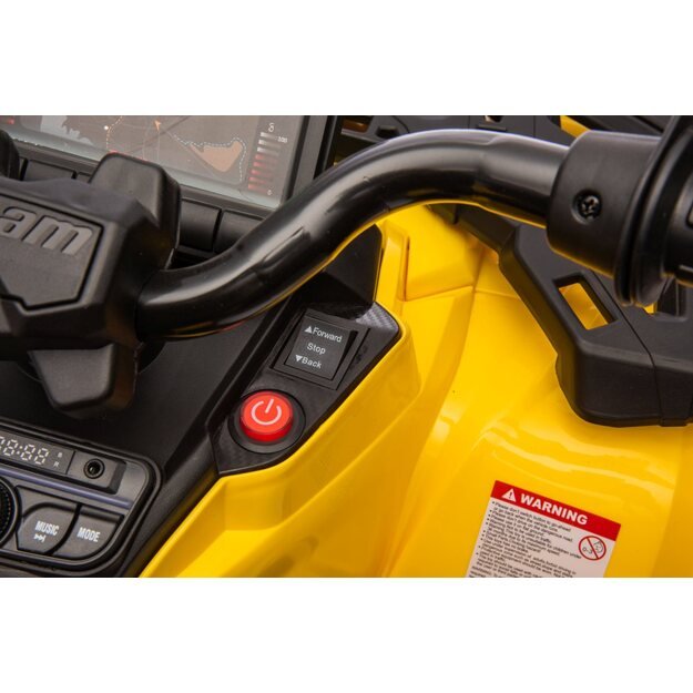 Elektrinis vienvietis keturratis vaikams Can Am Outlander ATV, geltonas 46