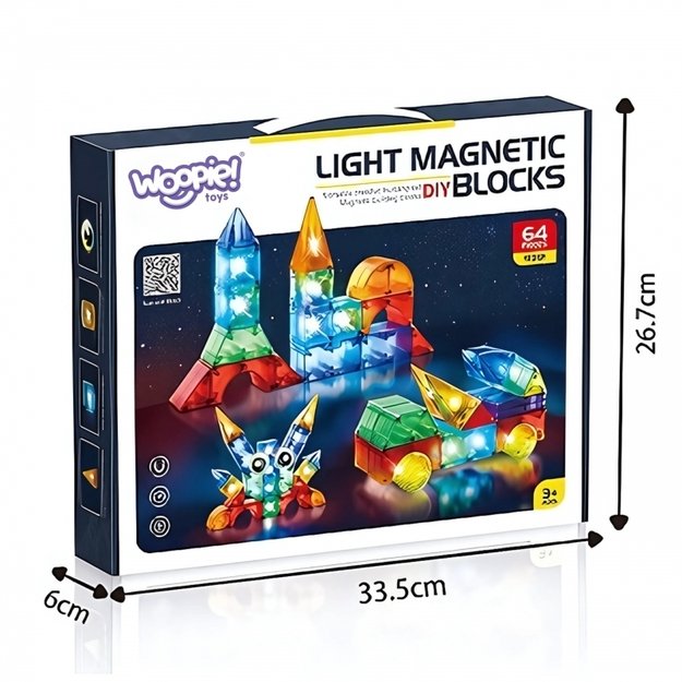 Magnetiniai 3D konstruktoriaus rinkinys 63 vnt., WOOPIE 4