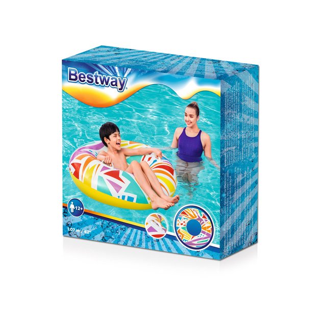 Pripučiamas plaukimo ratas 107cm, geltonas, Bestway