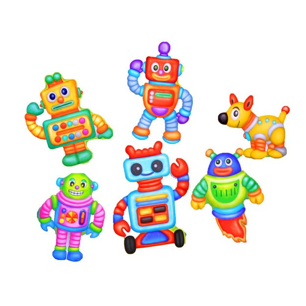 Magnetų rinkinys „Pasidaryk pats“, robotai 3