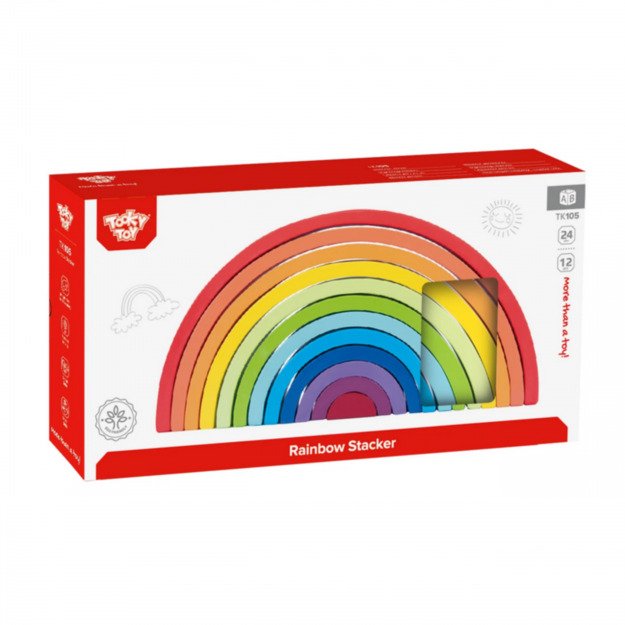 Medinė Montessori dėlionė, vaivorykštė, TOOKY TOY