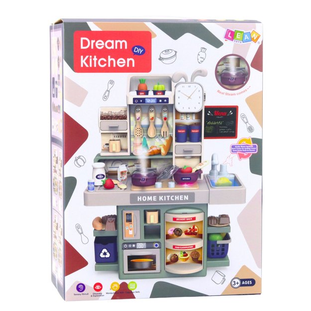 Vaikiška interaktyvi virtuvėlė su priedais “Gream kitchen” 33 vnt. 2