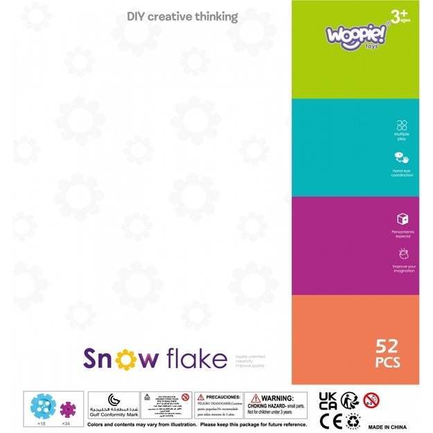 Snaigių formos 3D konstruktorius 52 el, WOOPIE