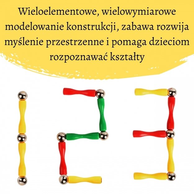 Magnetinių 3D statybinių blokų rinkinys XXL 128 vnt., WOOPIE 2
