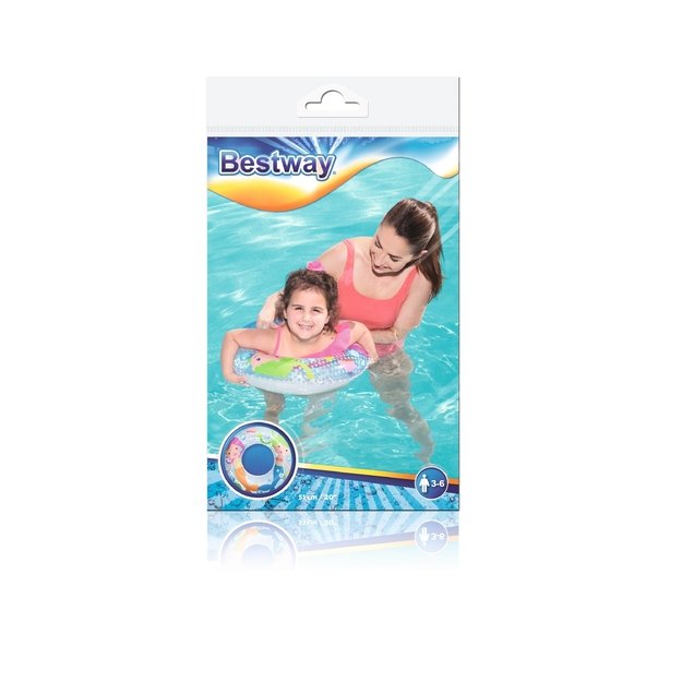 Pripučiamas plaukimo ratas vaikams su undinėlėmis 51cm, , BESTWAY