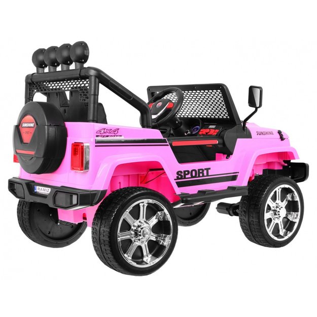 Vienvietis elektrinis džipas vaikams Raptor Drifter 4x4, rožinis