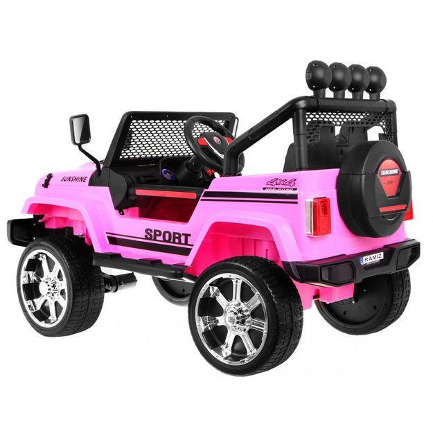 Vienvietis elektrinis džipas vaikams Raptor Drifter 4x4, rožinis
