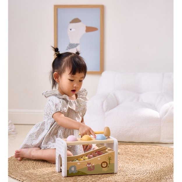 Medinis metalofonas su kamuoliukais ir plaktuku 2in1, VIGA 3