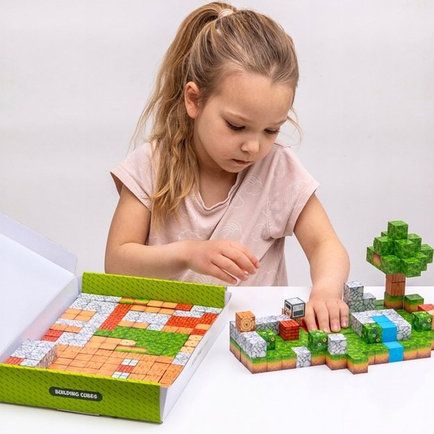 Magnetinių statybinių blokų rinkinys vaikams „World of Blocks“ 108 vnt., WOOPIE 3