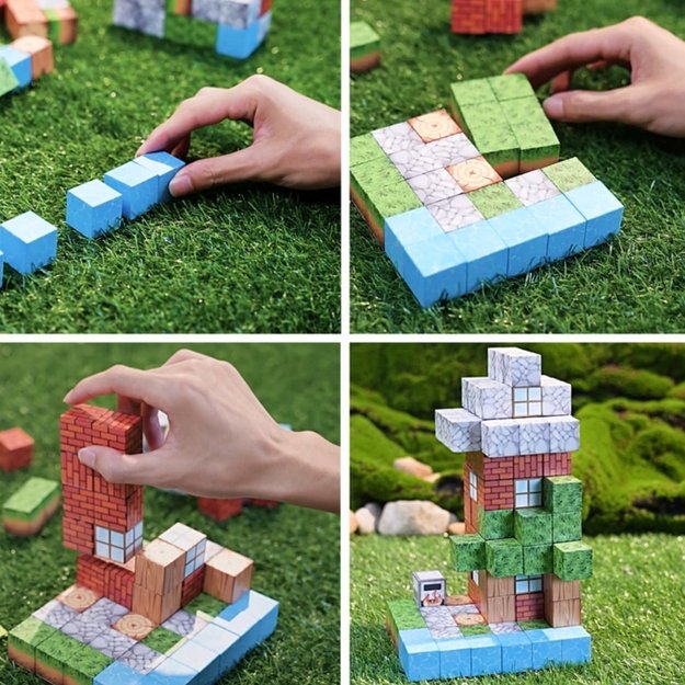 Magnetinių statybinių blokų rinkinys vaikams „World of Blocks“ 108 vnt., WOOPIE 4