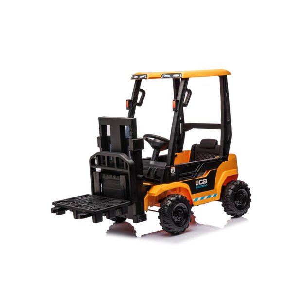 Vienvietis elektrinis šakinis krautuvas vaikams JCB, geltonas