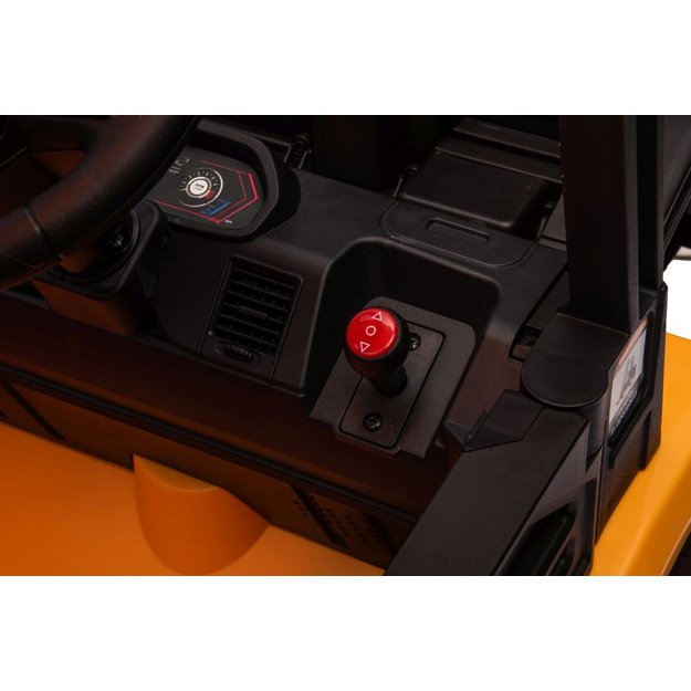 Vienvietis elektrinis šakinis krautuvas vaikams JCB, geltonas