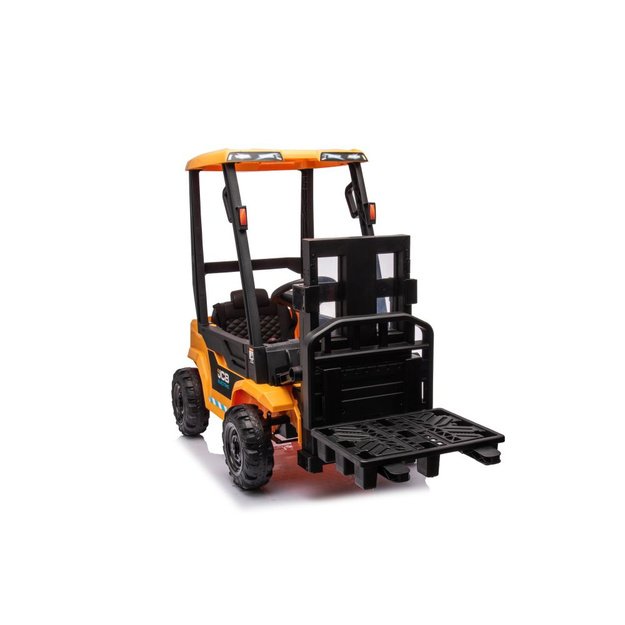 Vienvietis elektrinis šakinis krautuvas vaikams JCB, geltonas