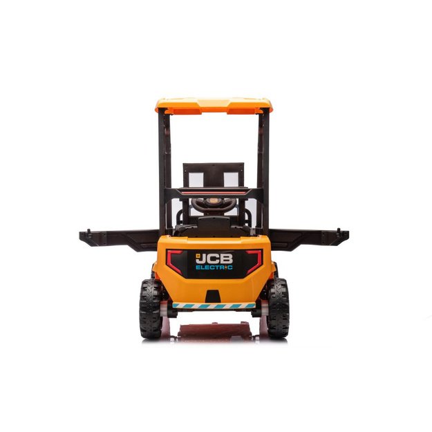 Vienvietis elektrinis šakinis krautuvas vaikams JCB, geltonas