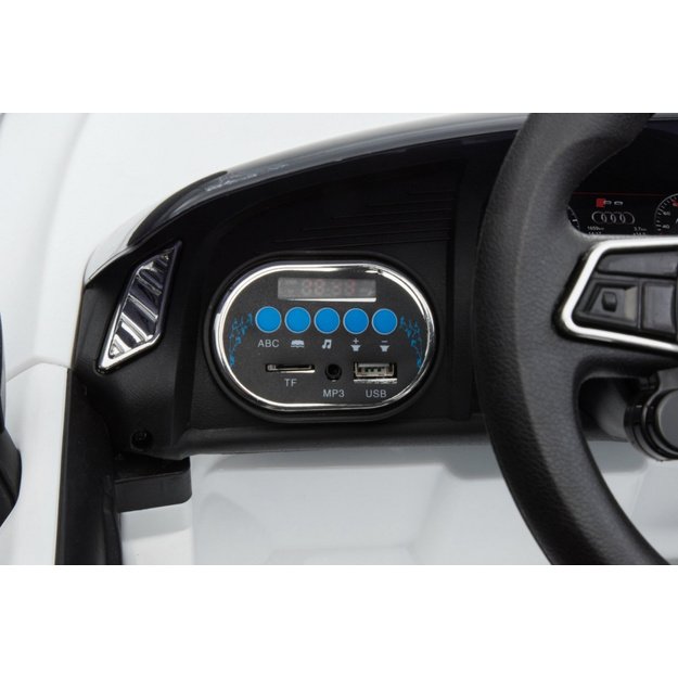 Vienvietis elektromobilis vaikams Audi R8, baltas