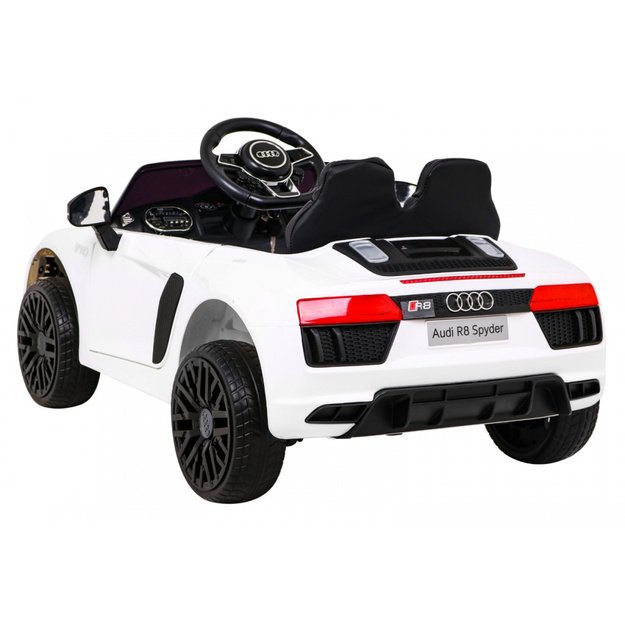 Vienvietis elektromobilis vaikams Audi R8, baltas