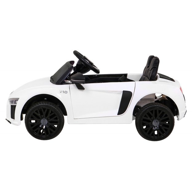 Vienvietis elektromobilis vaikams Audi R8, baltas