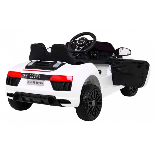 Vienvietis elektromobilis vaikams Audi R8, baltas