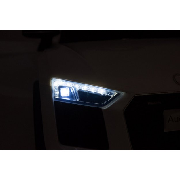 Vienvietis elektromobilis vaikams Audi R8, baltas