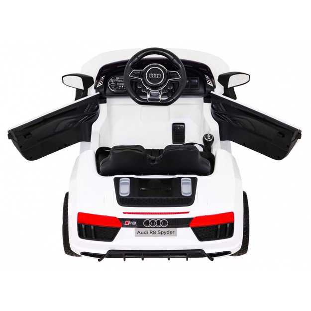 Vienvietis elektromobilis vaikams Audi R8, baltas