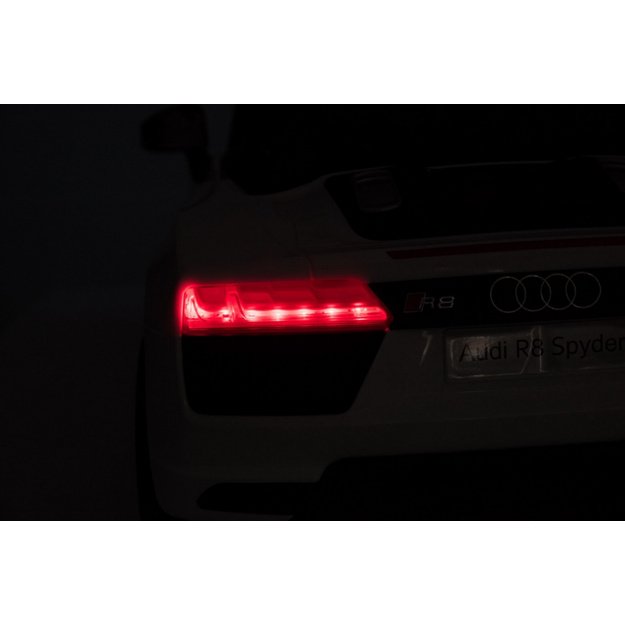 Vienvietis elektromobilis vaikams Audi R8, baltas