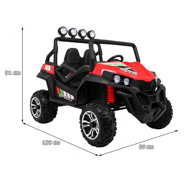 Dvivietis elektromobilis 4x4 bagis Grand Buggy, raudonas