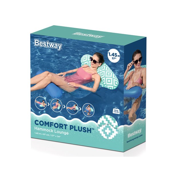 Pripučiamas plaukimo čiužinys hamakas 145x87 cm Comfort Plush, Bestway