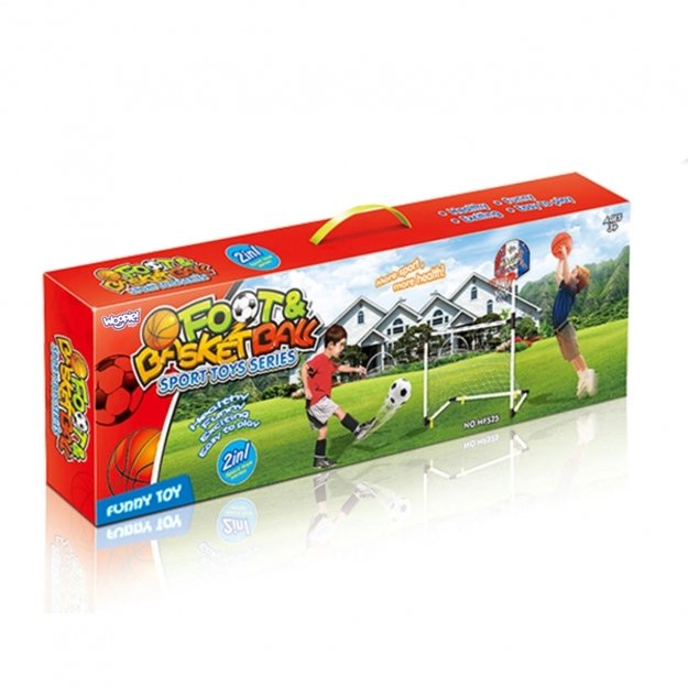 Futbolo ir krepšinio rinkinys su priedais 2in1, baltas, WOOPIE 3