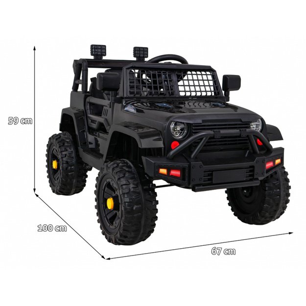 Vienvietis elektrinis džipas vaikams Jeep Dark Night, juodas
