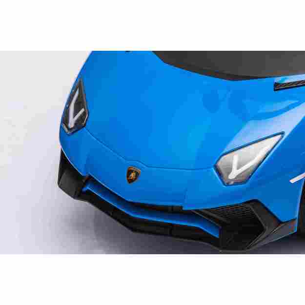 Paspiriama mašinėlė - stumdukas Lamborghini Aventador SV  vaikams, mėlyna
