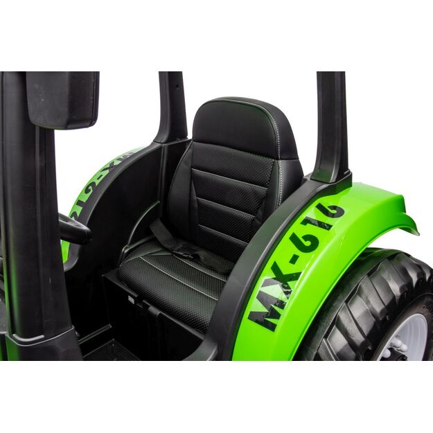 Vienvietis elektrinis traktorius vaikams A011 24V, žalias