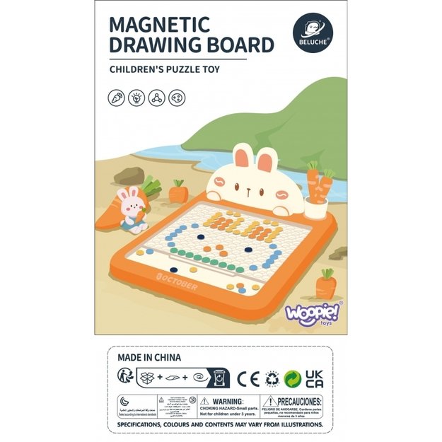 Magnetinė Montessori piešimo lenta, zuikis, WOOPIE  2