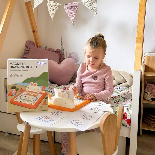 Magnetinė Montessori piešimo lenta, zuikis, WOOPIE  3