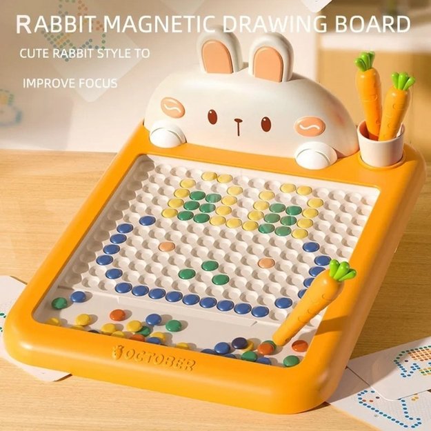 Magnetinė Montessori piešimo lenta, zuikis, WOOPIE  8