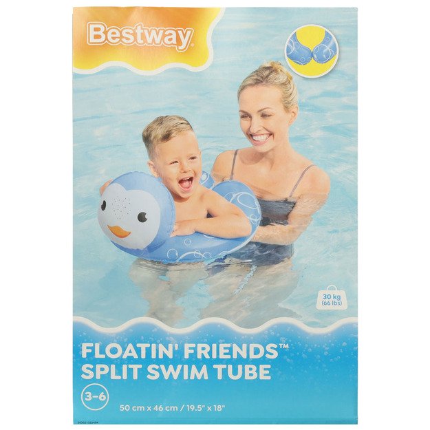 Pripučiamas plaukimo ratas vaikams 50x46cm, pingvinas, Bestway