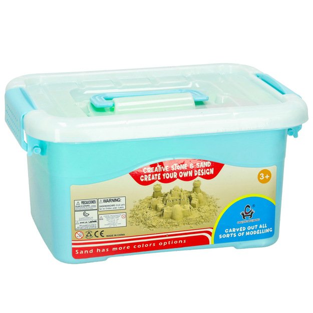 Kinetinis smėlis su priedais, mėlynas, 2 kg